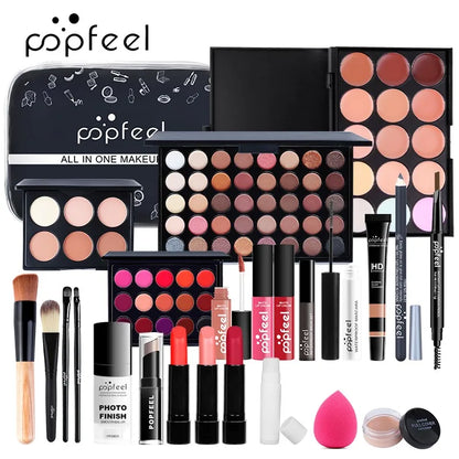 All In One Makeup Kit  for Women Full Kit Set, All in One Makeup Sets Include Eyebrow Eyeliner Eyeshadow