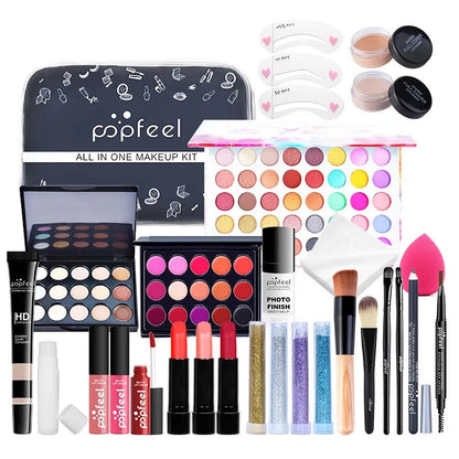 All In One Makeup Kit  for Women Full Kit Set, All in One Makeup Sets Include Eyebrow Eyeliner Eyeshadow